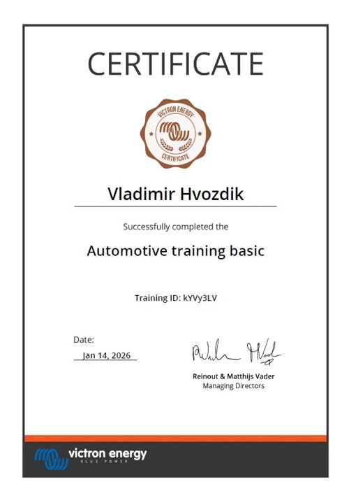 Certifikat pre Automotiv