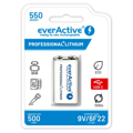 Akumulátor everActive Li-Ion 6F22 / 9V 550 mAh USB-C s ochranou