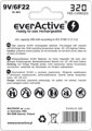 Akumulátor everActive 1x 6F22 / 9V Ni-MH 320 mAh