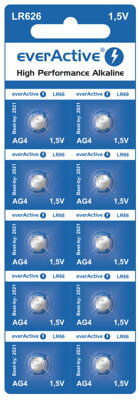 Batéria everActive 10x G4 LR626 1,5V alkalická 17 mAh EVAG4