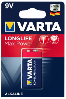 Batéria alkalická VARTA Longlife Max Power 1x 9V / 6LR61 04722