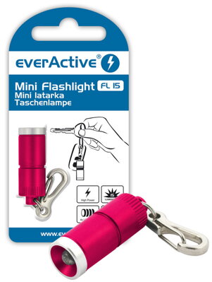 Mini LED baterka, kľúčenka everActive FL-15 červená