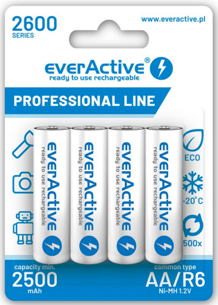 Akumulátor everActive 4x AA / R6 Ni-MH 2600 mAh