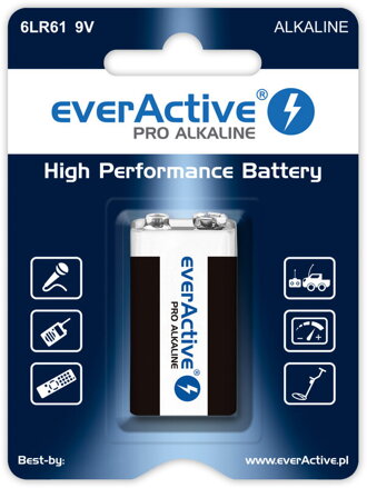 Batéria everActive Pro 1x 6LR61 / 6LF22 9V alkalická 550 mAh EV6LR61-PRO