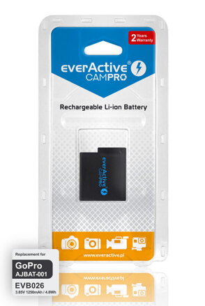 Akumulátor everActive CamPRO GoPRO Hero 5/6/7/8 1250 mAh EVB026