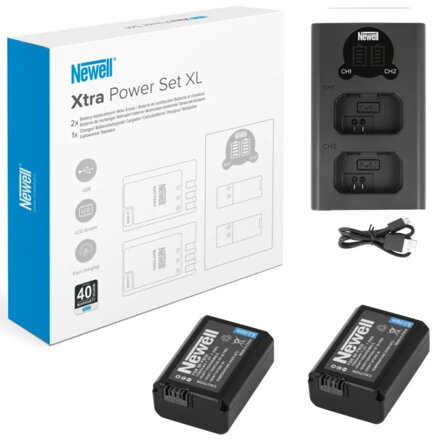Xtra Power Set XL nabíjačka Newell DL-USB-C a dve batérie NP-FW50 pre Sony NL3006