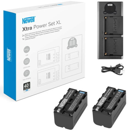 Xtra Power Set XL nabíjačka Newell DL-USB-C a dve batérie NP-F770 pre Sony NL3015