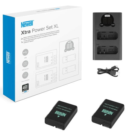 Xtra Power Set XL nabíjačka Newell DL-USB-C a dve batérie EN-EL14 pre Nikon NL3017
