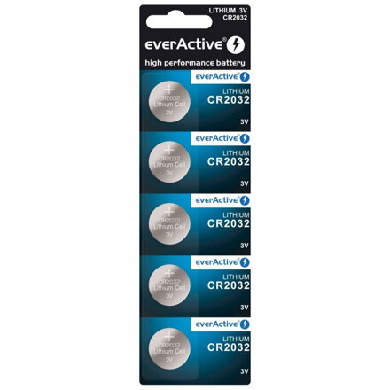 Batéria everActive 5x CR2032 3V litiová 225 mAh CR20325BL