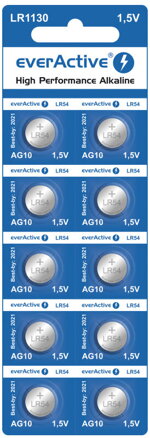 Batéria everActive 10x G10 LR1130 1,5V alkalická 65 mAh EVAG10