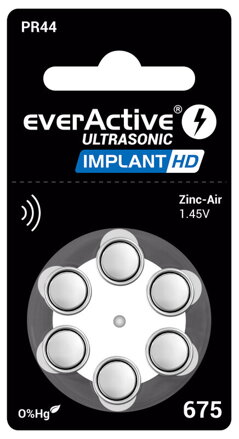 Batéria everActive 6x PR44 1,45V ULTRASONIC IMPLANT HD 675