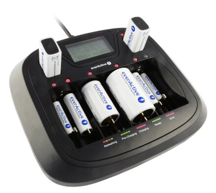 Nabíjačka everActive NC-900U pre 8x Ni-MH 1.2V/9V batérie