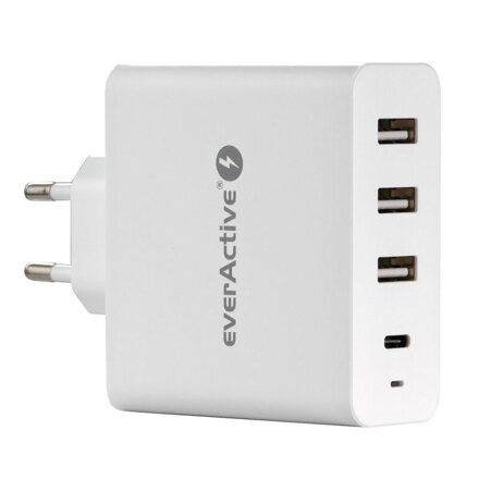 Napájací adaptér everActive SC-500Q s 3xUSB a USB-C PD 60.5W