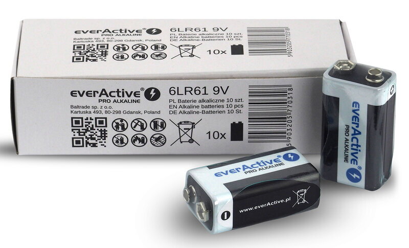 Batéria everActive Pro 10x 6LR61 / 6LF22 9V alkalická 550 mAh EV6LR61PRO-10PAK