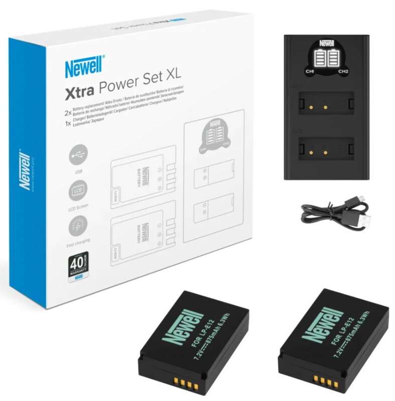 Xtra Power Set XL nabíjačka Newell DL-USB-C a dve batérie LP-E12 pre Canon NL3011
