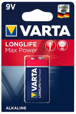 Batéria alkalická VARTA Longlife Max Power 1x 9V / 6LR61 04722