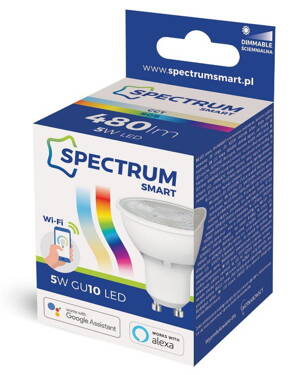 LED žiarovka 5W GU10 stmievateľné WiFi Spectrum SMART CCT + RGB