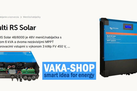 Victron Energy Multi RS Solar 48/6000 hybridný menič s duálnym MPPT regulátorom pre ostrovné a hybridné solárne systémy