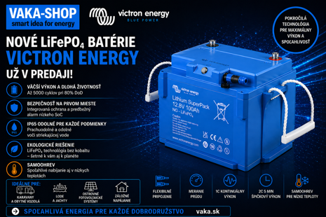 Nová generácia LiFePO₄ batérií Victron s Bluetooth monitoringom a samoohrevom