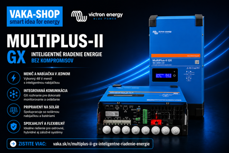 Victron MultiPlus-II GX menič/nabíjač pre solárny systém s podporou PowerAssist a integrovaným GX modulom na riadenie energie